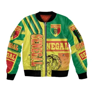 Senegal Soccer Sleeve Zip Bomber Jacket Lions of Teranga Football - Road To Champion DT03