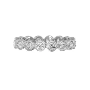Sethi Couture 18K White Gold Modern Bezel White Diamond Band