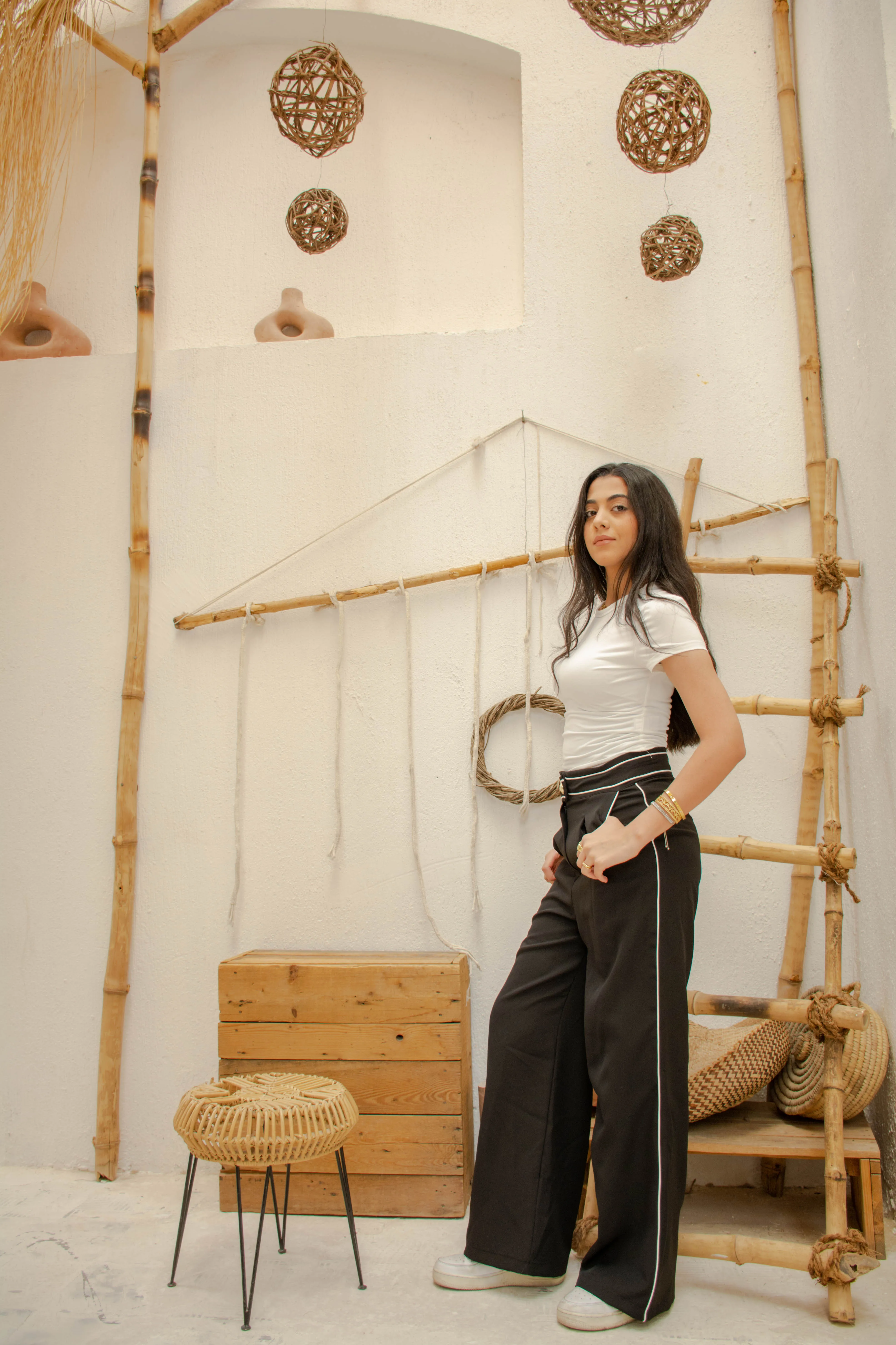 Sidelined Wide-Leg Pants - Black