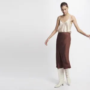 silk laundry bias cut silk midi skirt