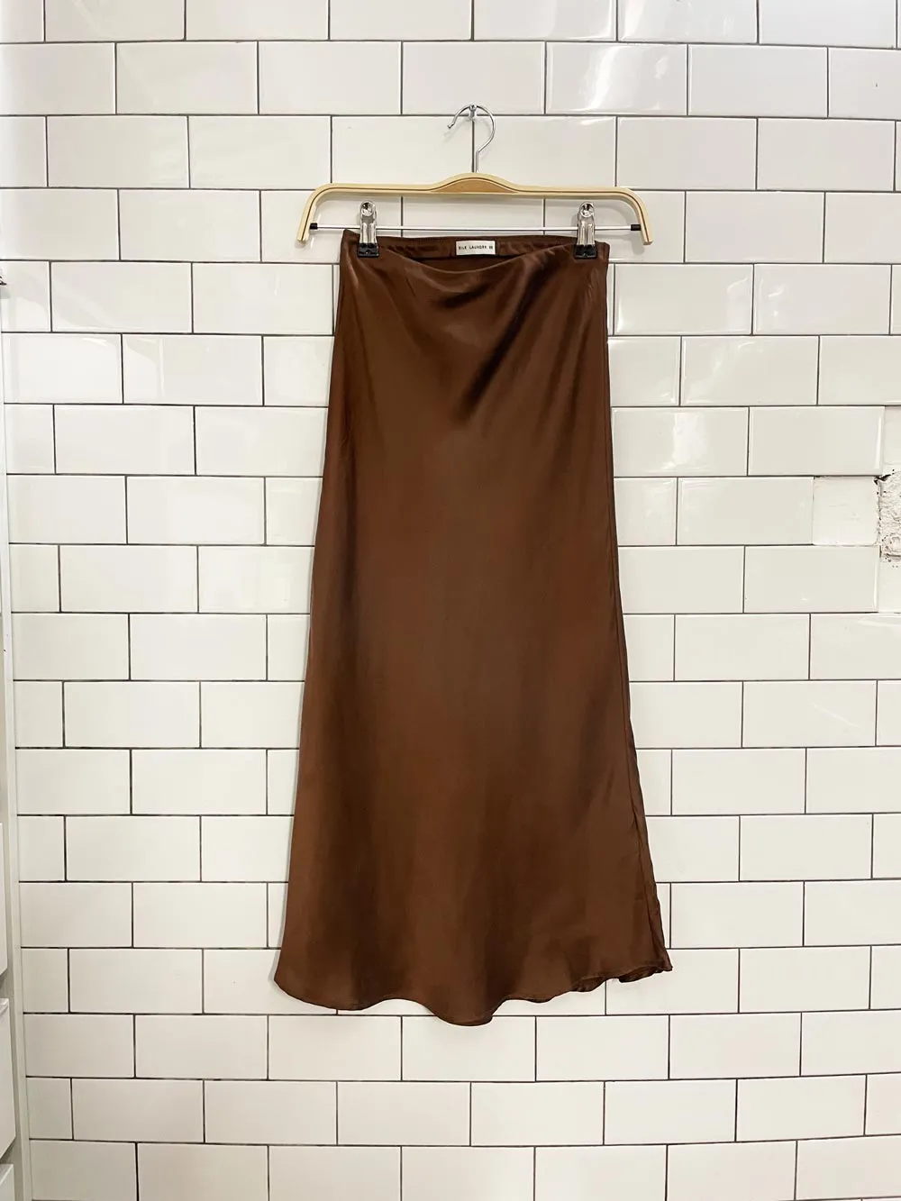 silk laundry bias cut silk midi skirt
