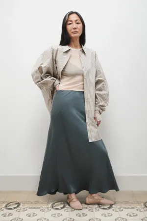 Silk Laundry Long Bias Cut Skirt - Slate
