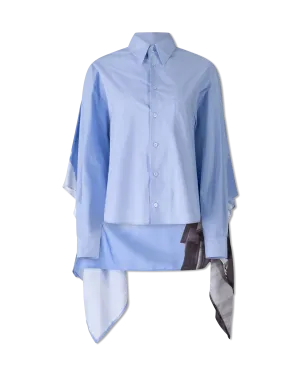Sky Scarf Buttoned Shirt
