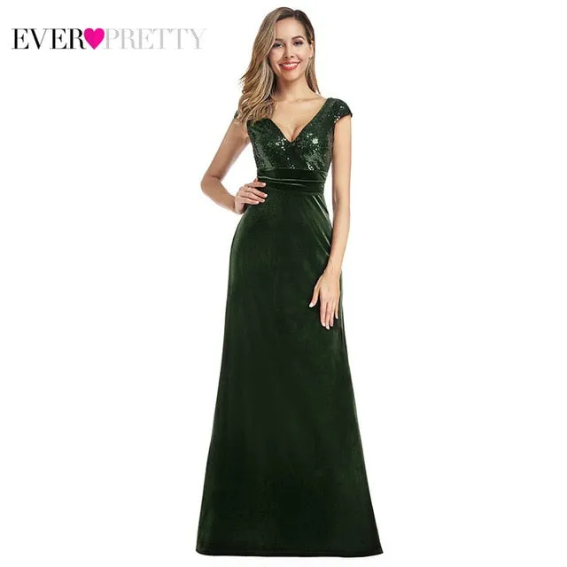 Sleeveless Mermaid Burgundy Long Evening Dresses