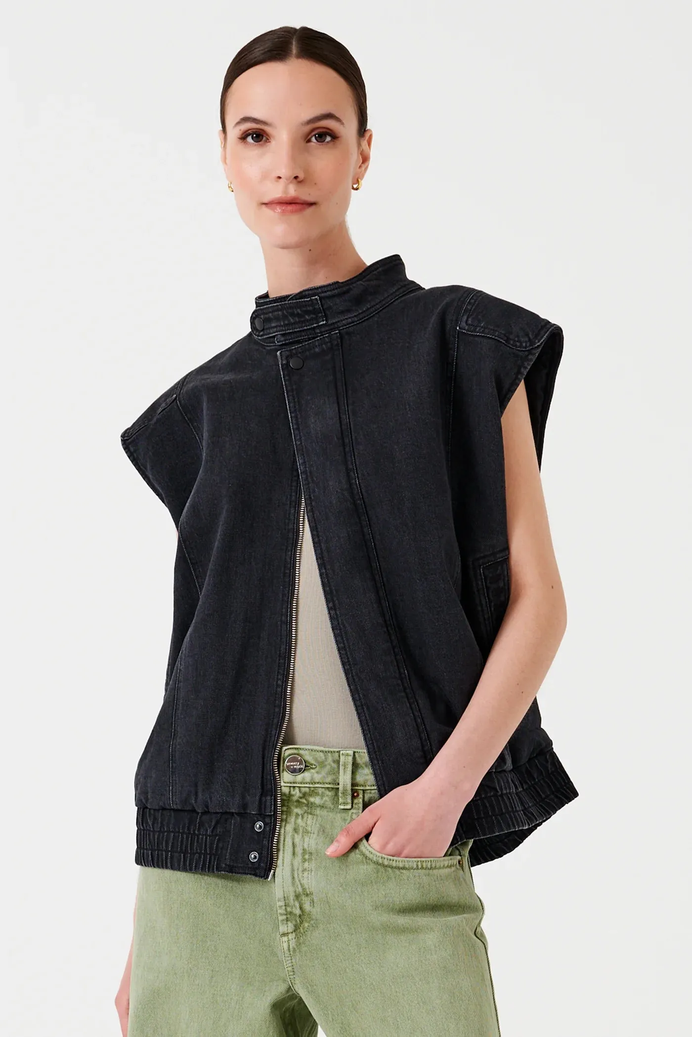 Sleeveless Oversized Juno - Washed Black | Seventy   Mochi