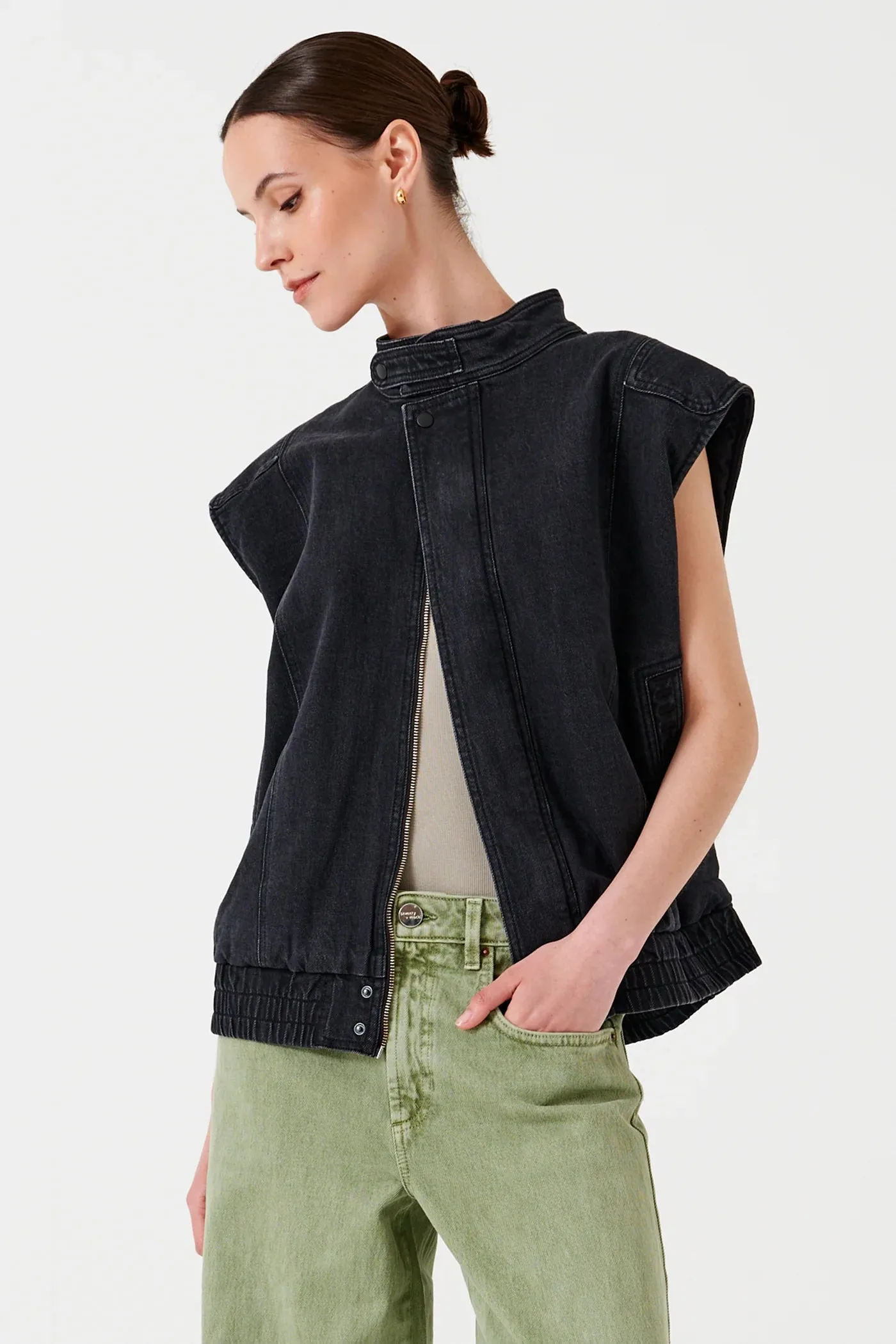 Sleeveless Oversized Juno - Washed Black | Seventy   Mochi
