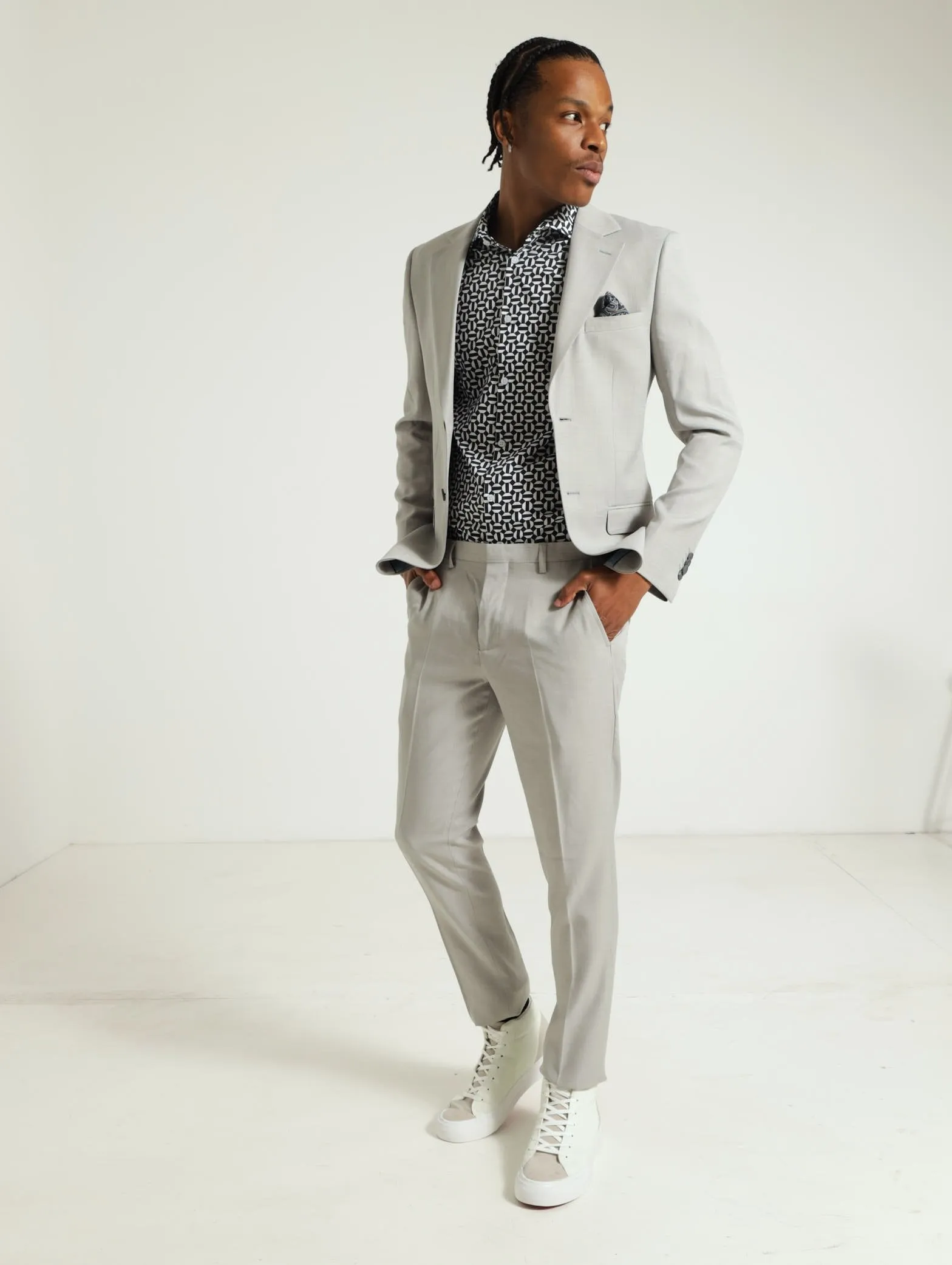 Slim Essential Suit Jacket - Grey