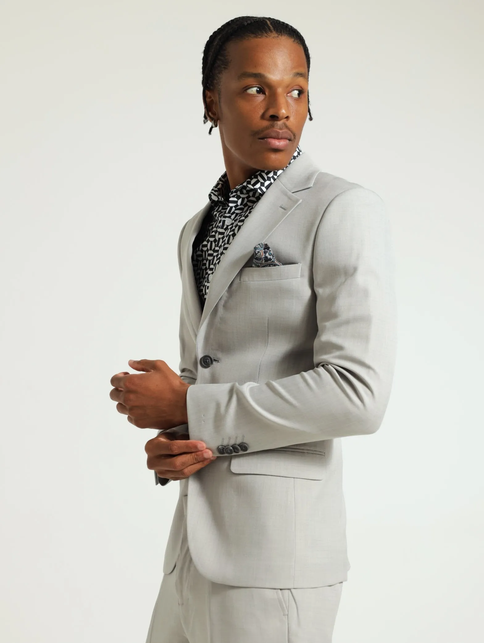 Slim Essential Suit Jacket - Grey