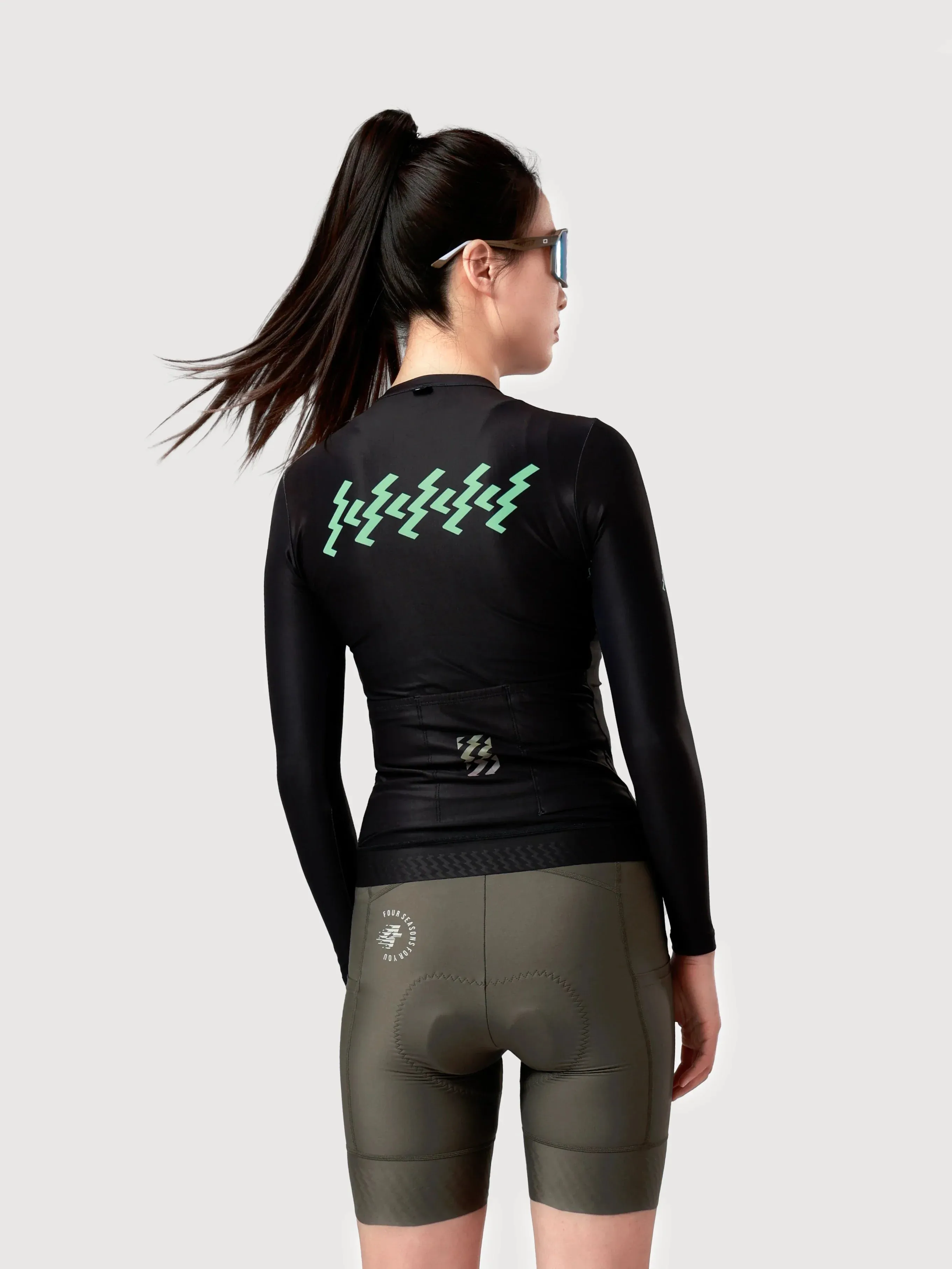 Slumber Women Cycling Jersey Long Sleeve - Ink Green