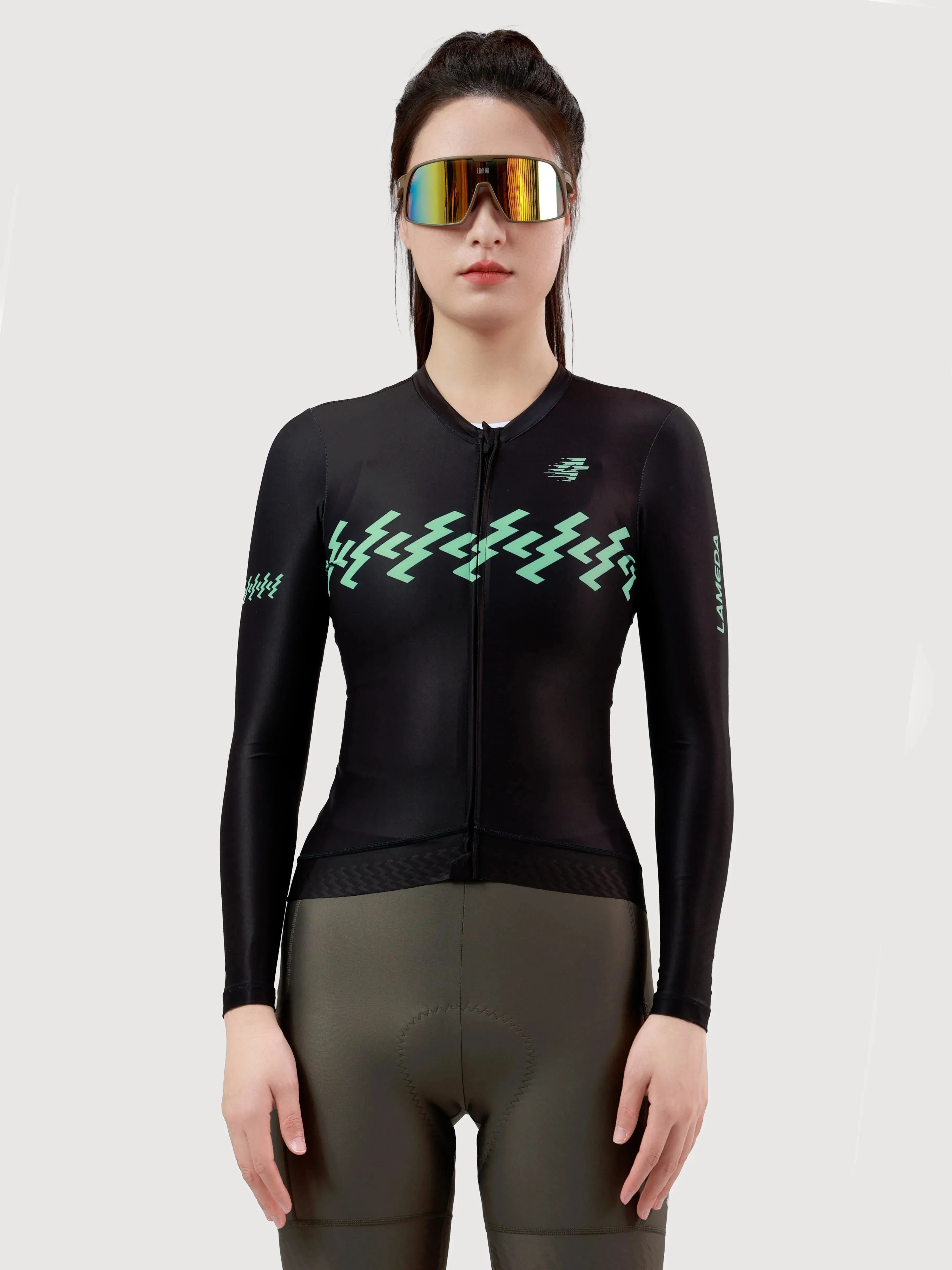 Slumber Women Cycling Jersey Long Sleeve - Ink Green