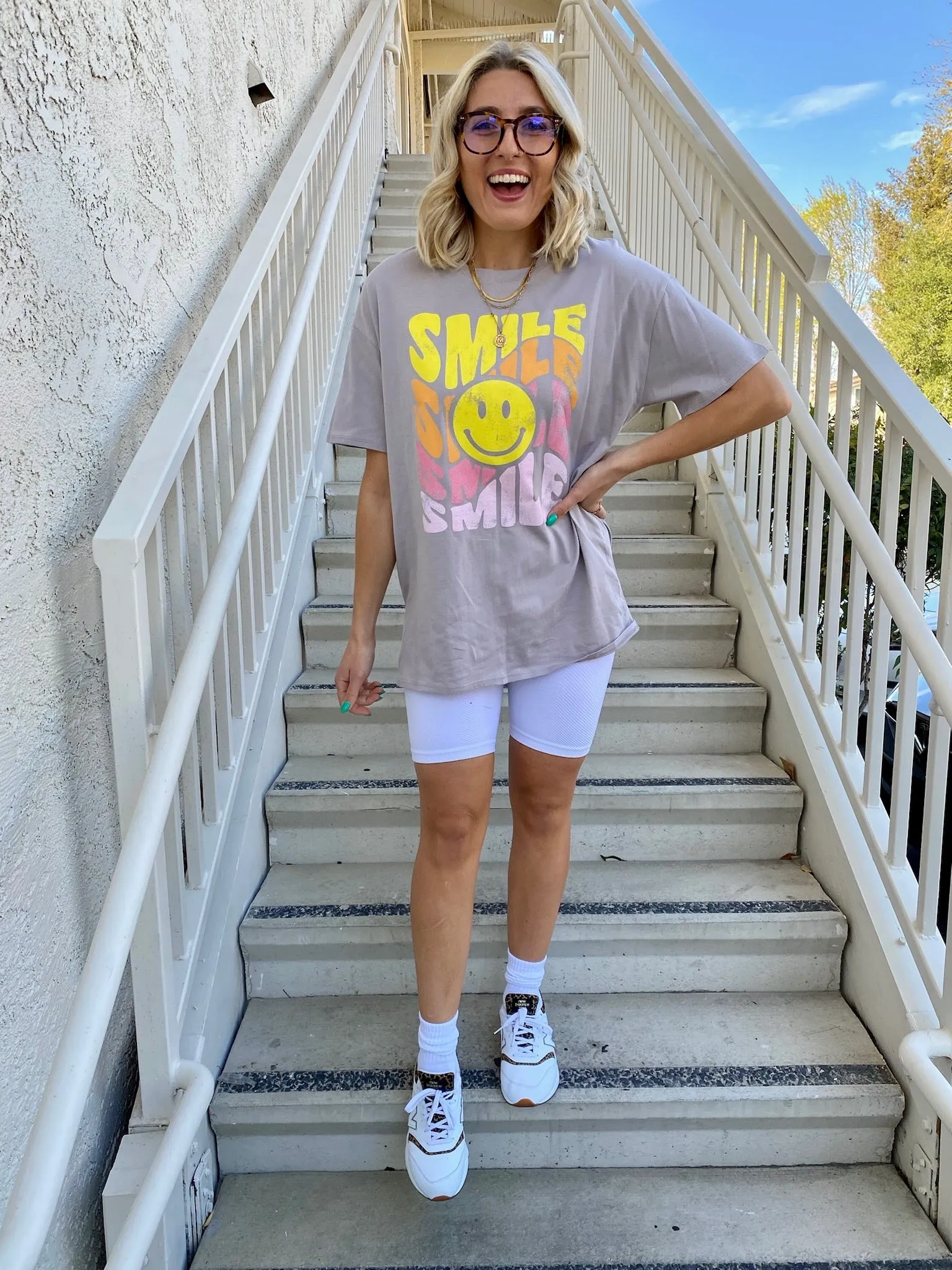 Smile Oversized Graphic Tee
