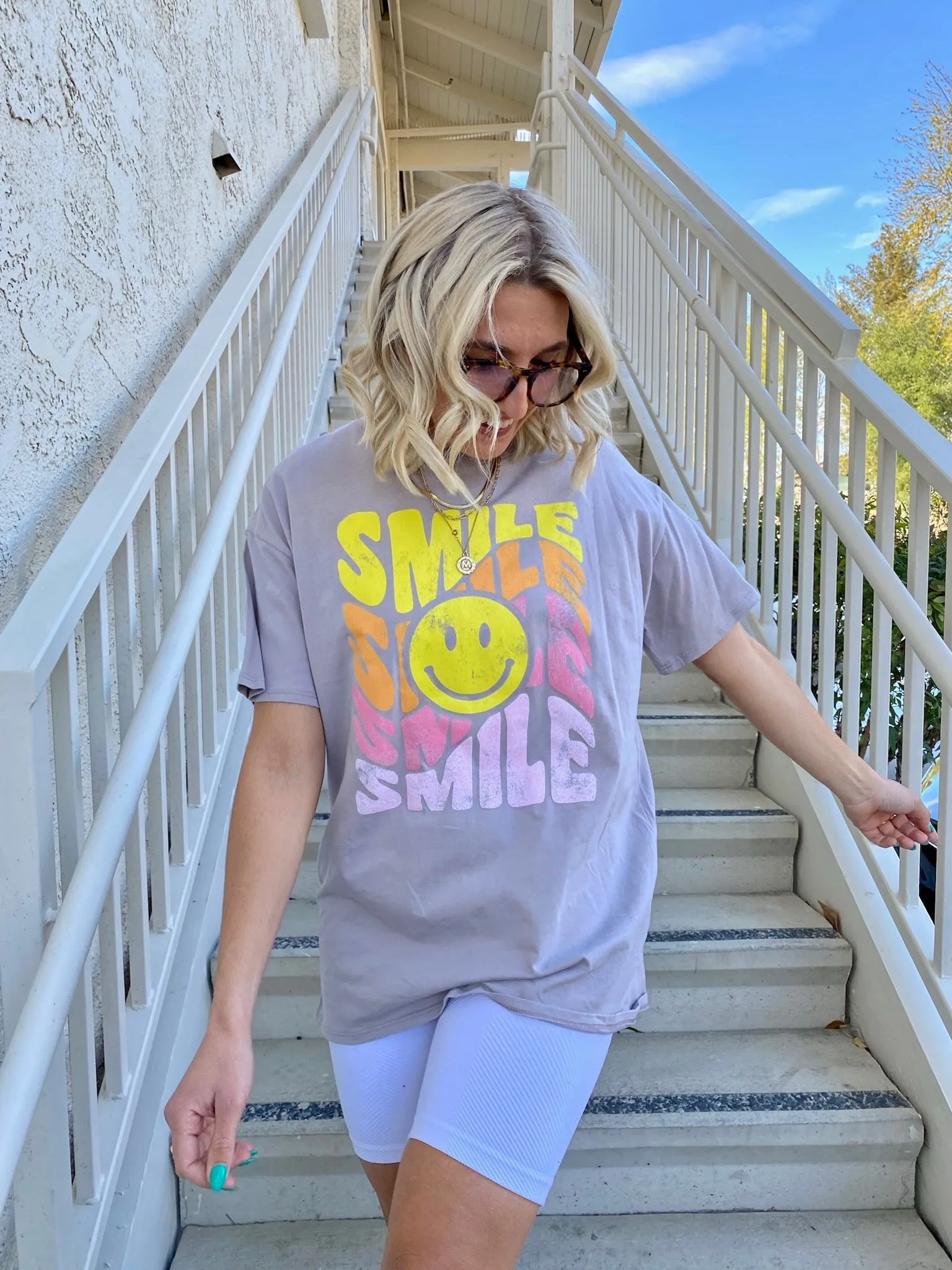 Smile Oversized Graphic Tee