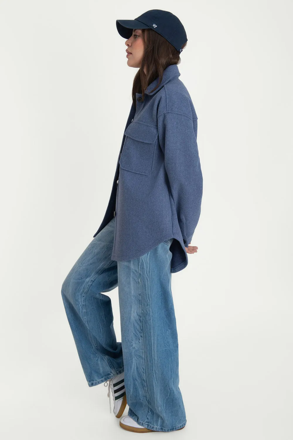 Sobrecamisa de fit oversized bolsillos manga larga