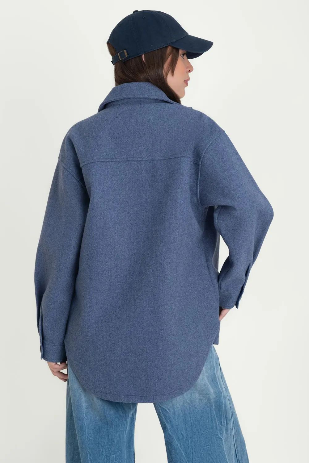 Sobrecamisa de fit oversized bolsillos manga larga