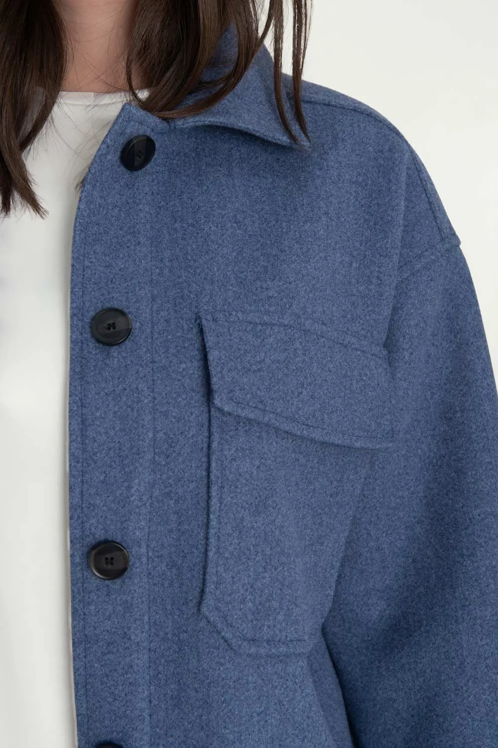 Sobrecamisa de fit oversized bolsillos manga larga