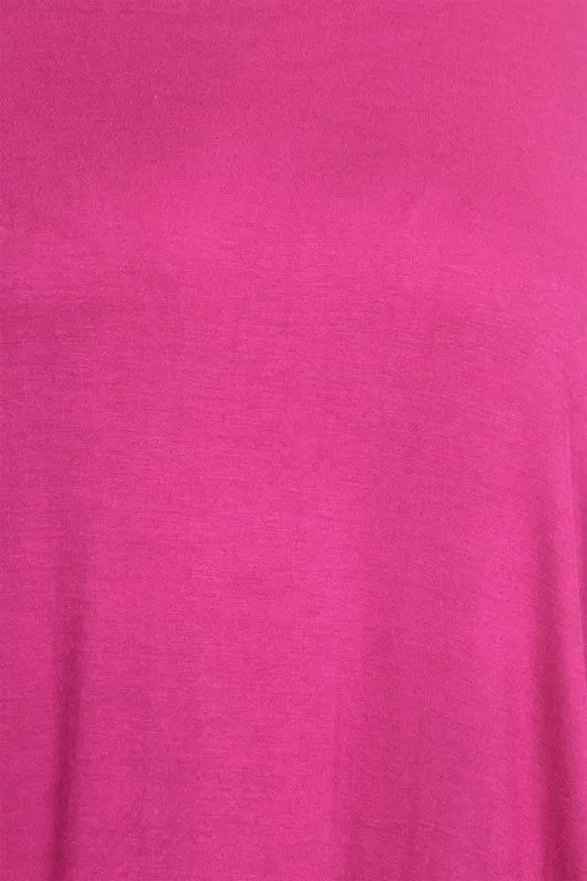 Solid 3/4 Sleeve Short Midi Dress