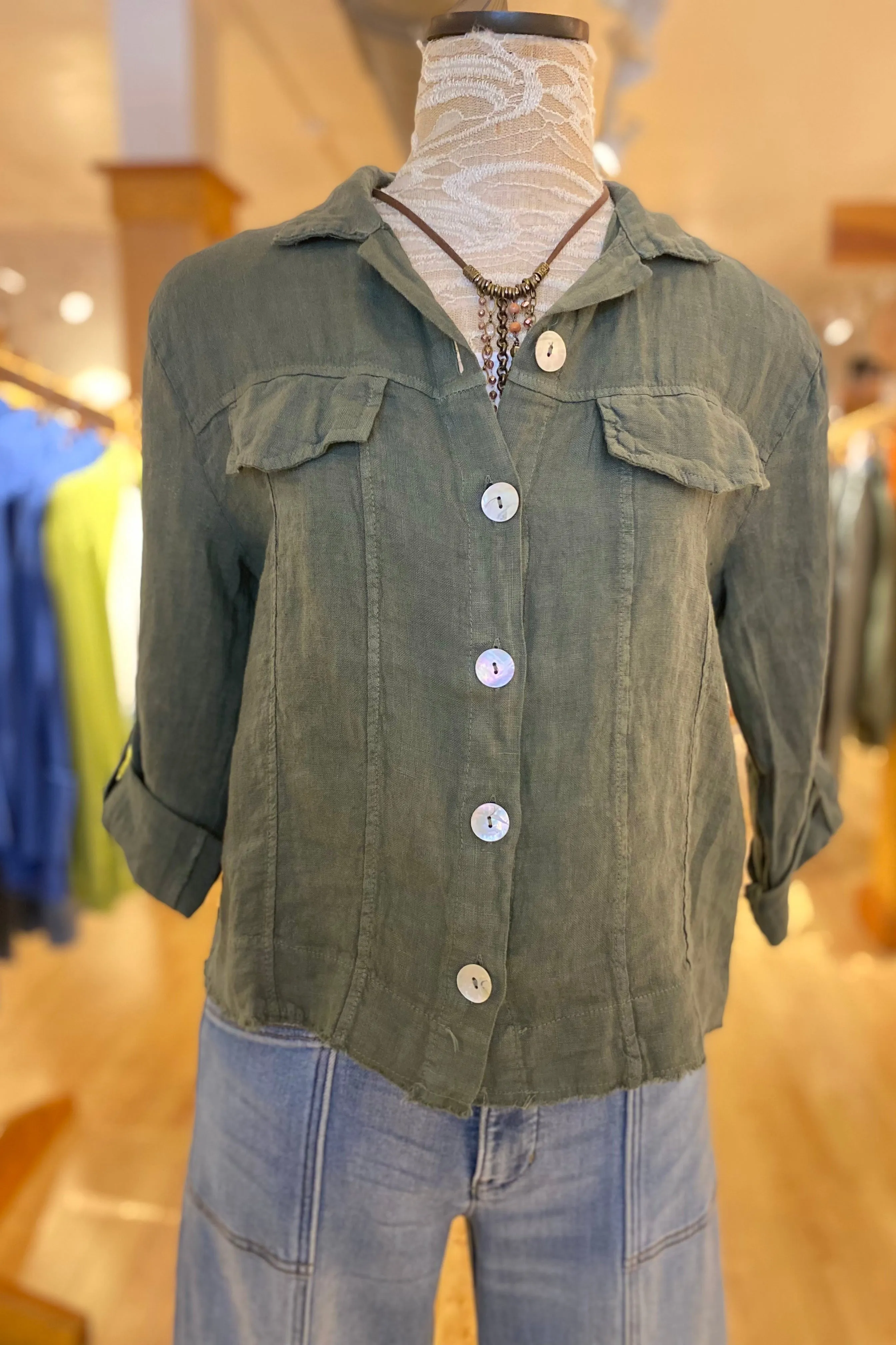 Solid Button Front Cardigan Jacket