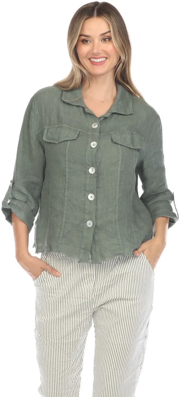 Solid Button Front Cardigan Jacket
