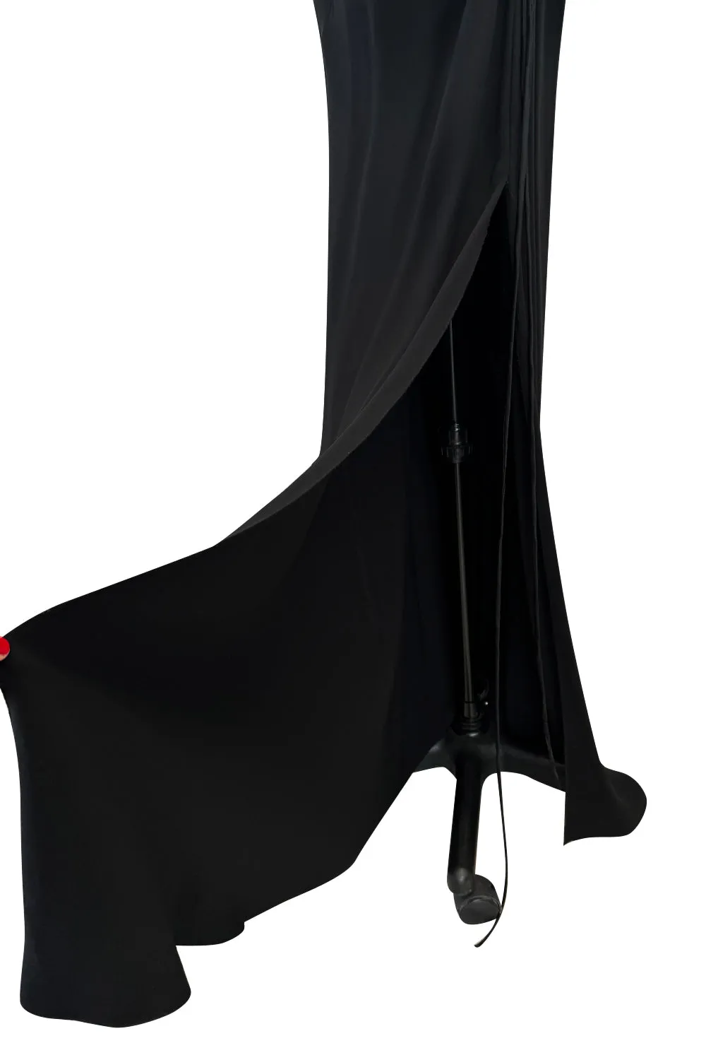 Spring 2004 Valentino Black Silk Bias Cut Dress w Open Side Lace Up Cut Out