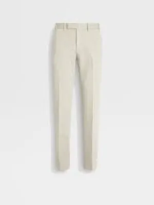 Spring Summer Ivory Cotton Chino Trousers – Lightweight & Stylish