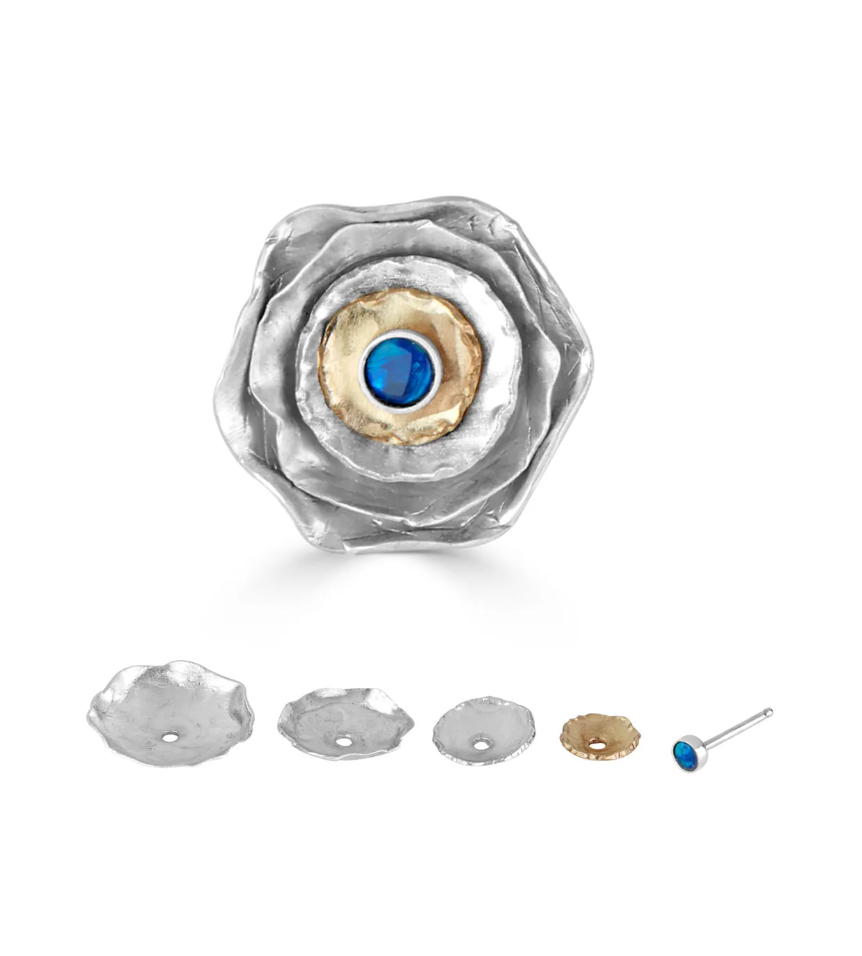 Sterling Silver with Boulder Opal Stackable Studs