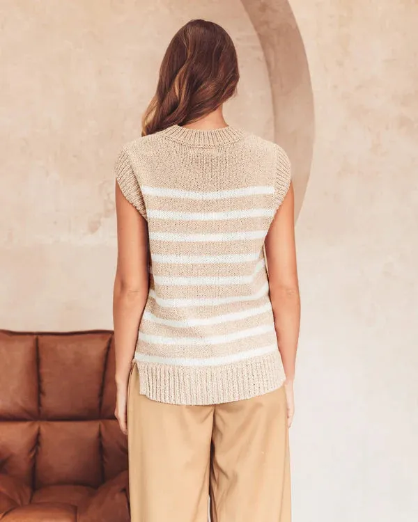 STRIPE OVERSIZED KNIT VEST