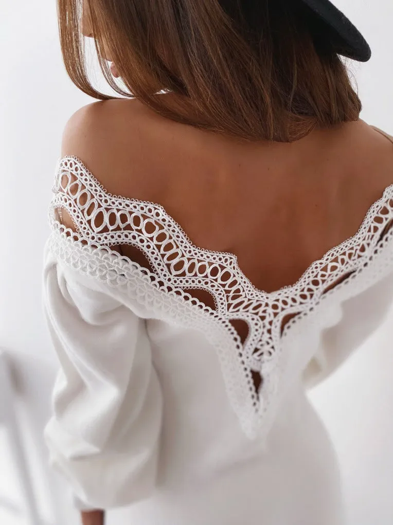 Stunncal Sexy Lace V-Neck Dress