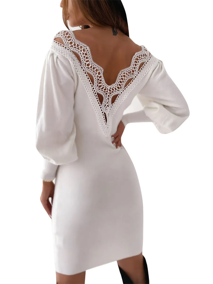 Stunncal Sexy Lace V-Neck Dress