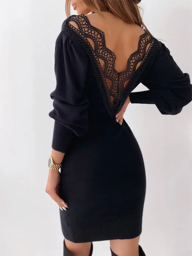 Stunncal Sexy Lace V-Neck Dress