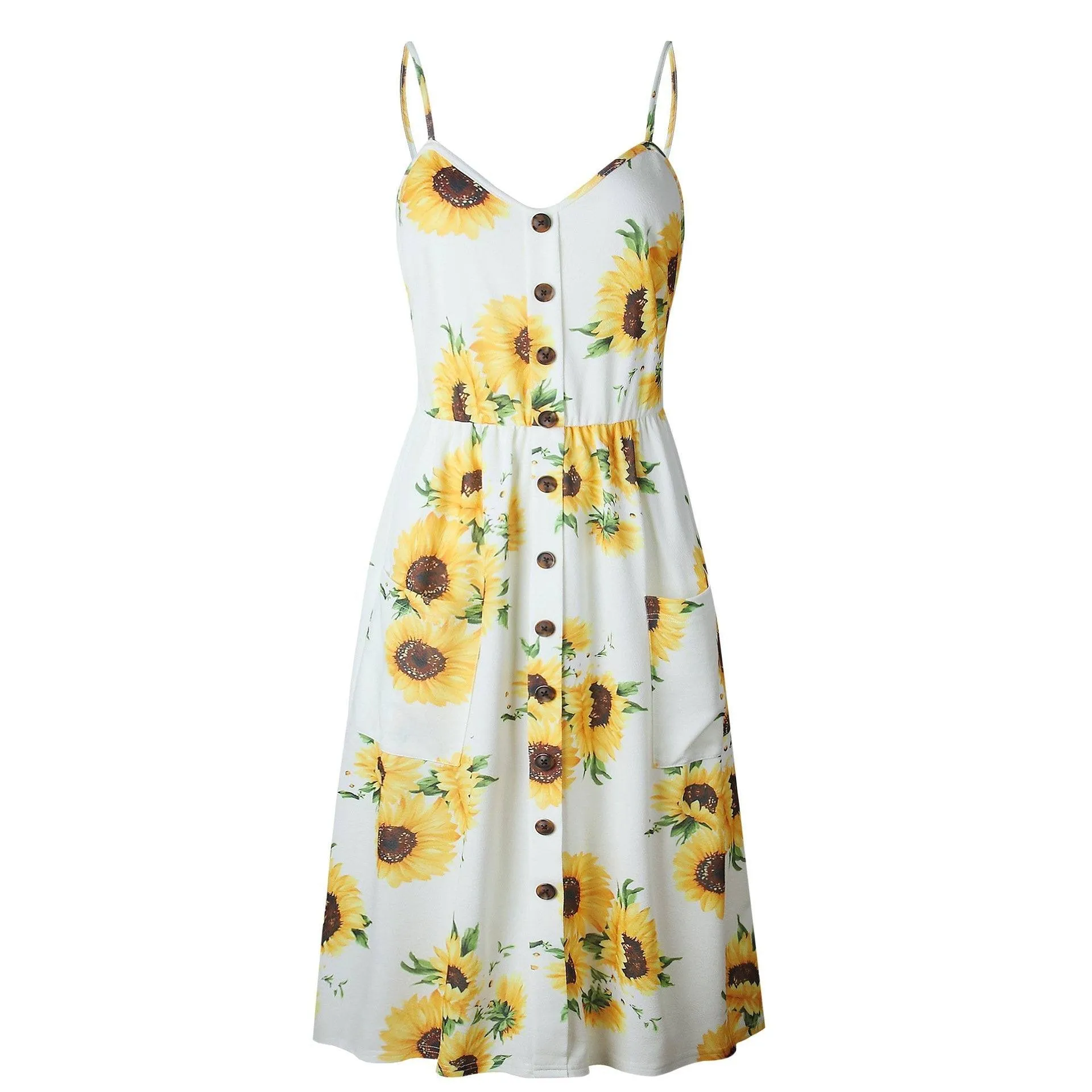 Sunflower Print Camisole Dress