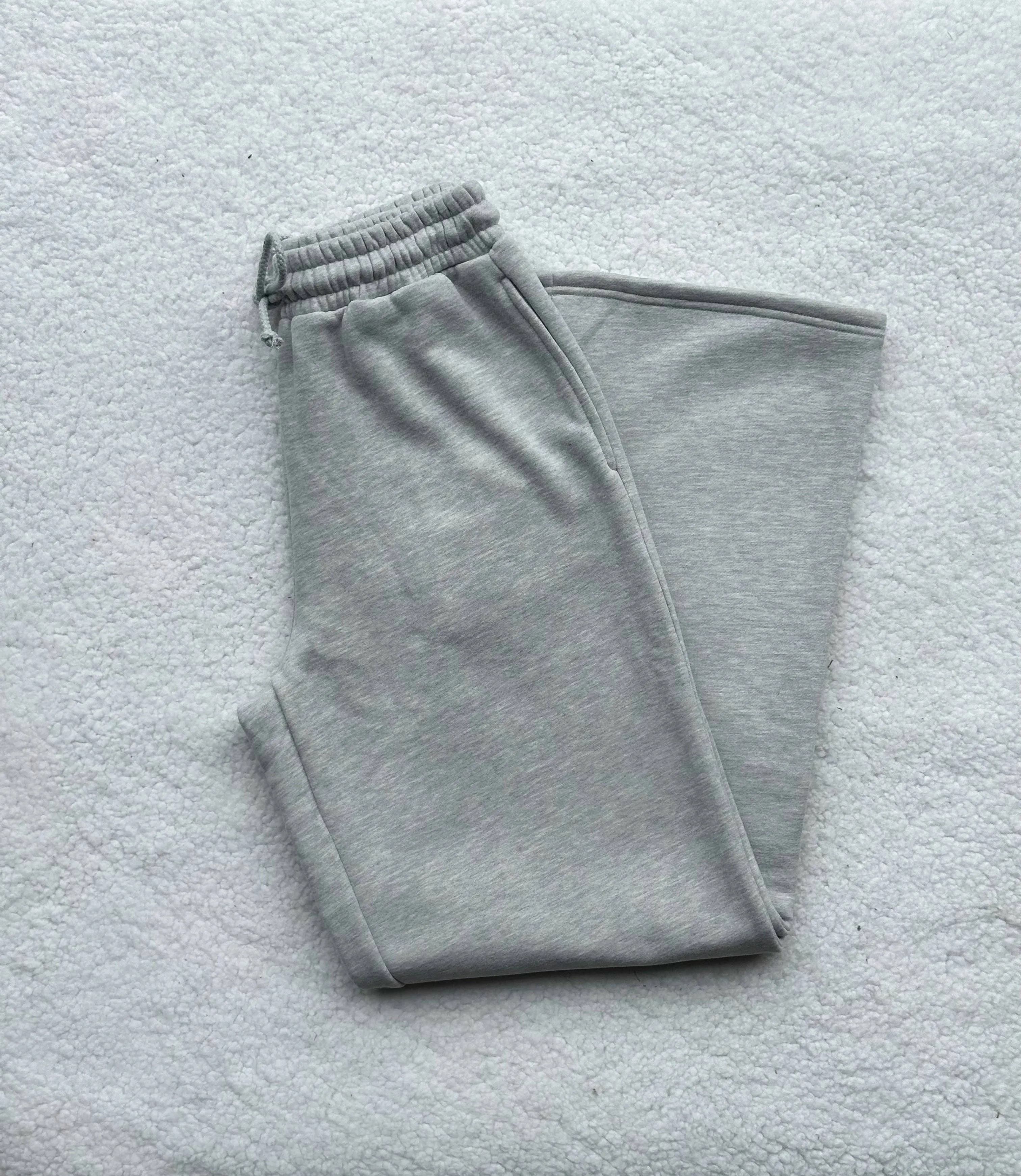 Sunkissed Coconut: Afternoon Grey Basic Blank Flare Sweatpants