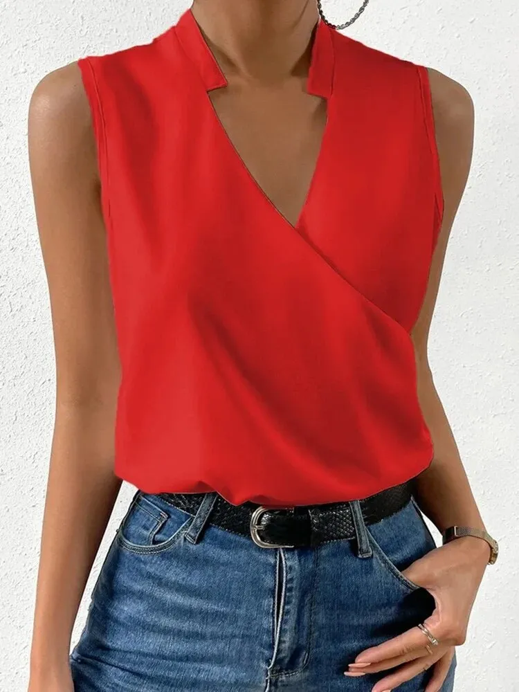 Sunniva® | V-neck shirt without sleeves