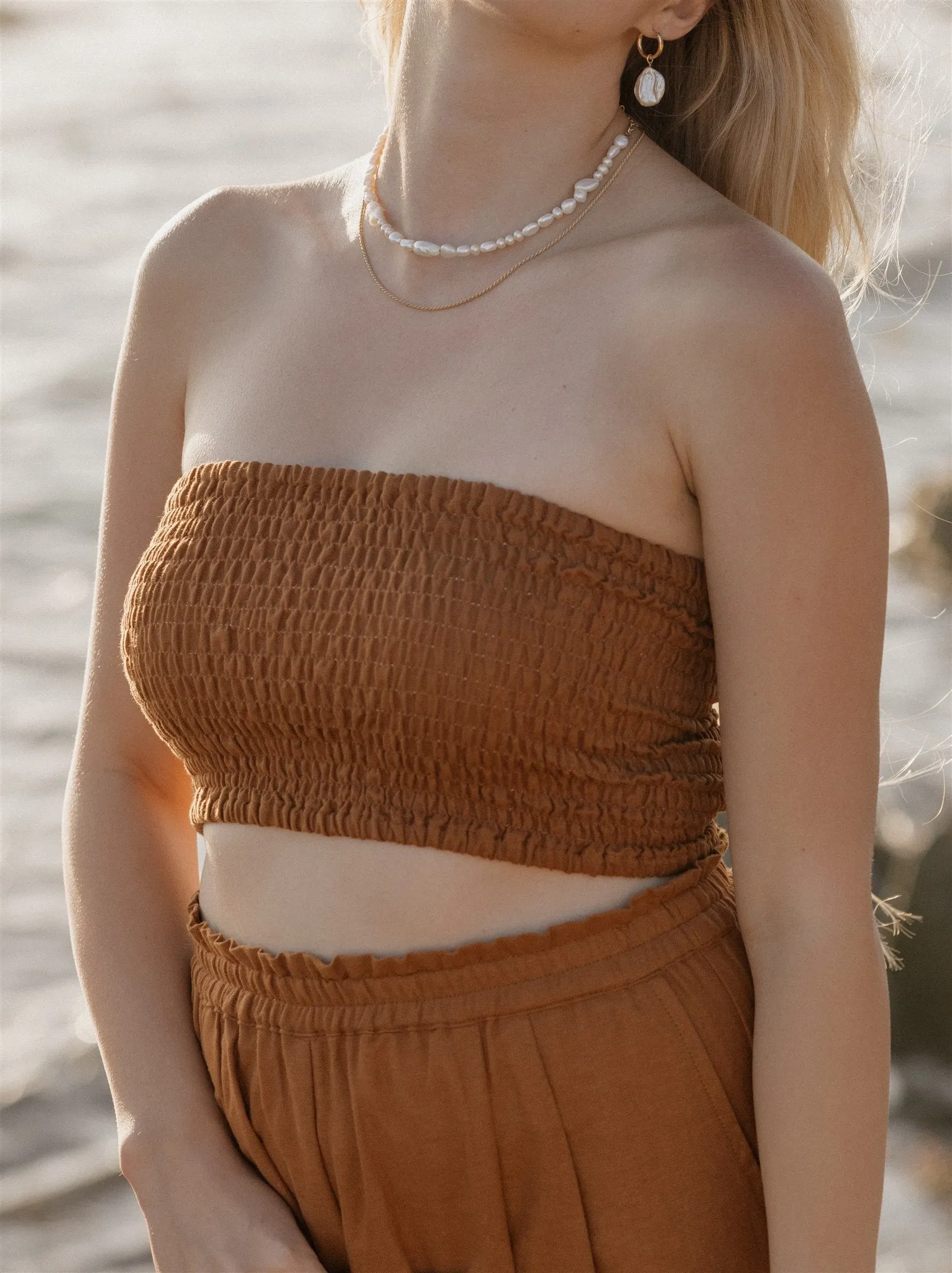 Sunrise Smocked Linen Top