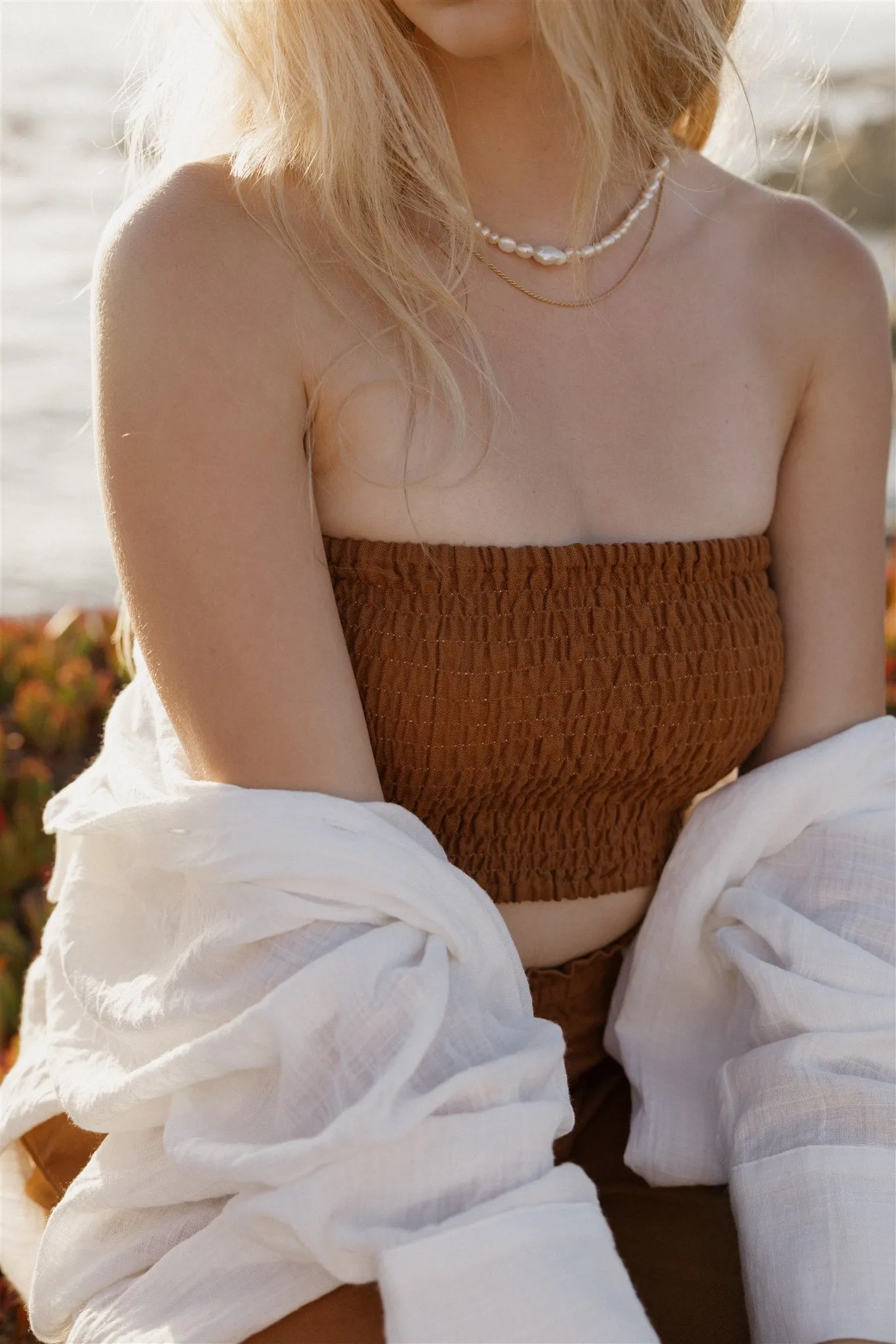 Sunrise Smocked Linen Top