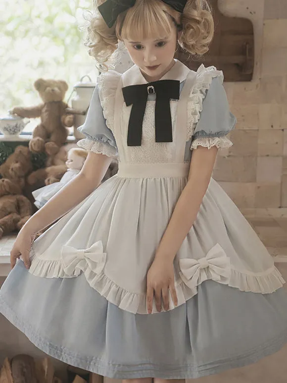 Sweet Lolita Dress Polyester Short Sleeves Lolita Dress