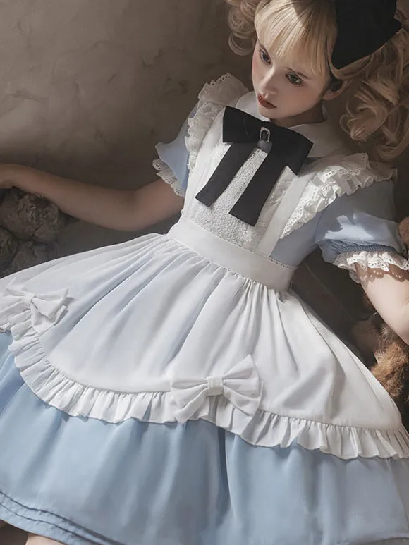 Sweet Lolita Dress Polyester Short Sleeves Lolita Dress