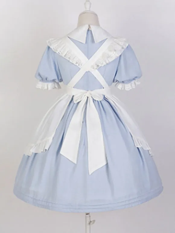 Sweet Lolita Dress Polyester Short Sleeves Lolita Dress