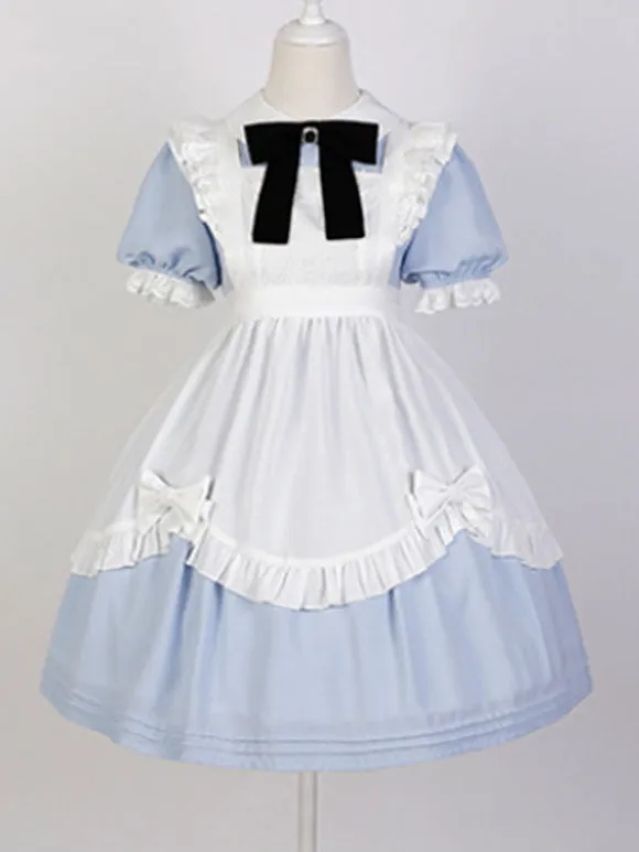 Sweet Lolita Dress Polyester Short Sleeves Lolita Dress