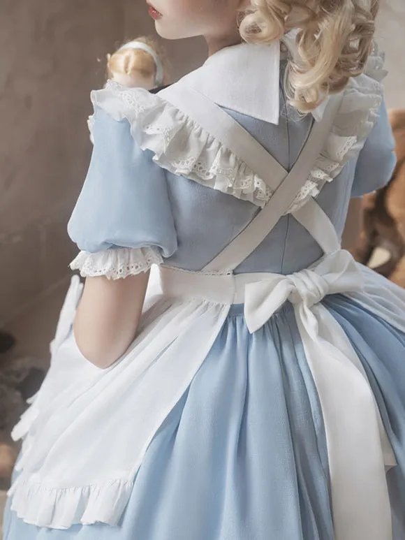 Sweet Lolita Dress Polyester Short Sleeves Lolita Dress