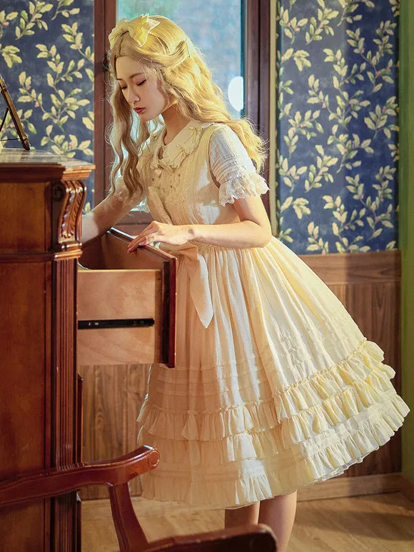Sweet Lolita Dress Polyester Sleeveless Jumper Dress