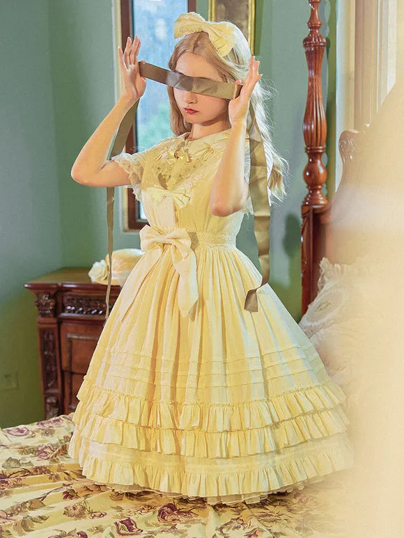 Sweet Lolita Dress Polyester Sleeveless Jumper Dress