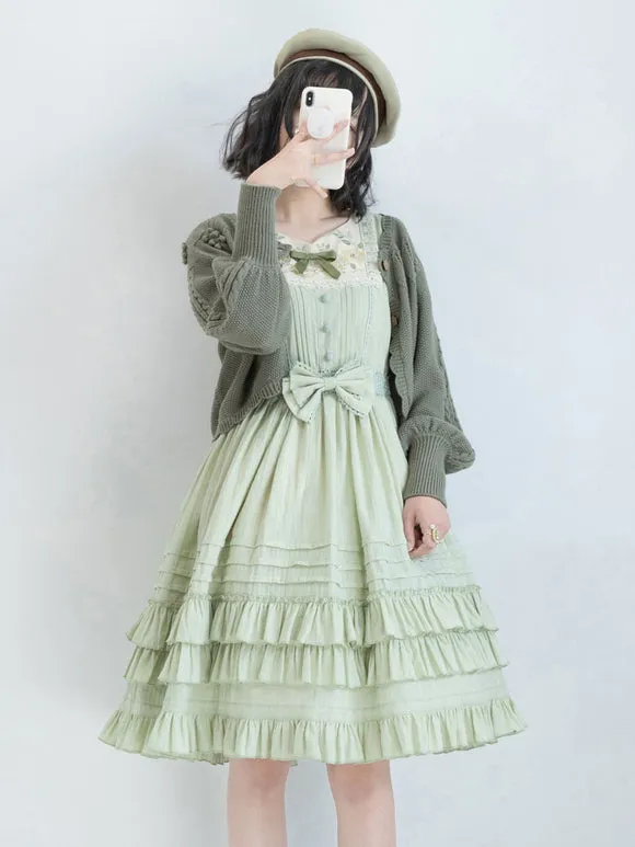 Sweet Lolita Dress Polyester Sleeveless Jumper Dress