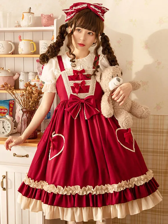 Sweet Lolita Dress Polyester Sleeveless Sweet Jumper Lolita Dress