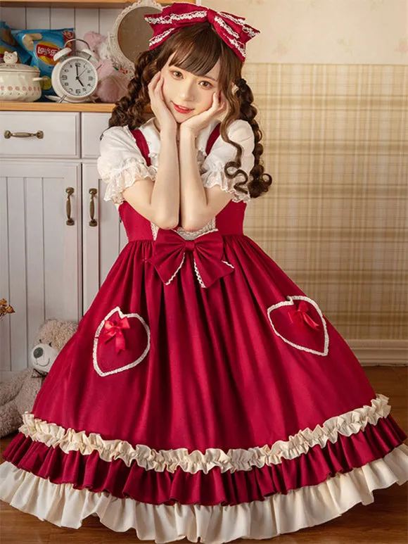 Sweet Lolita Dress Polyester Sleeveless Sweet Jumper Lolita Dress