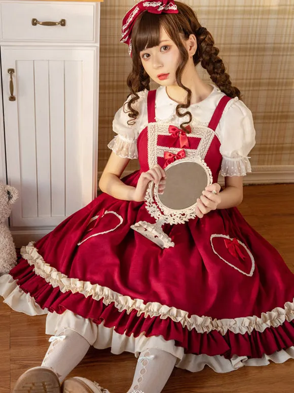 Sweet Lolita Dress Polyester Sleeveless Sweet Jumper Lolita Dress