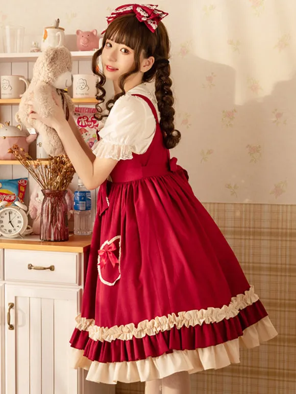 Sweet Lolita Dress Polyester Sleeveless Sweet Jumper Lolita Dress