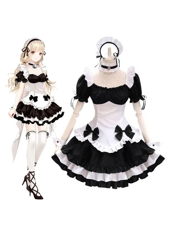 Sweet Lolita OP Dress Polyester Short Sleeves Ruffles Bows Sweet Lolita One Piece Dress