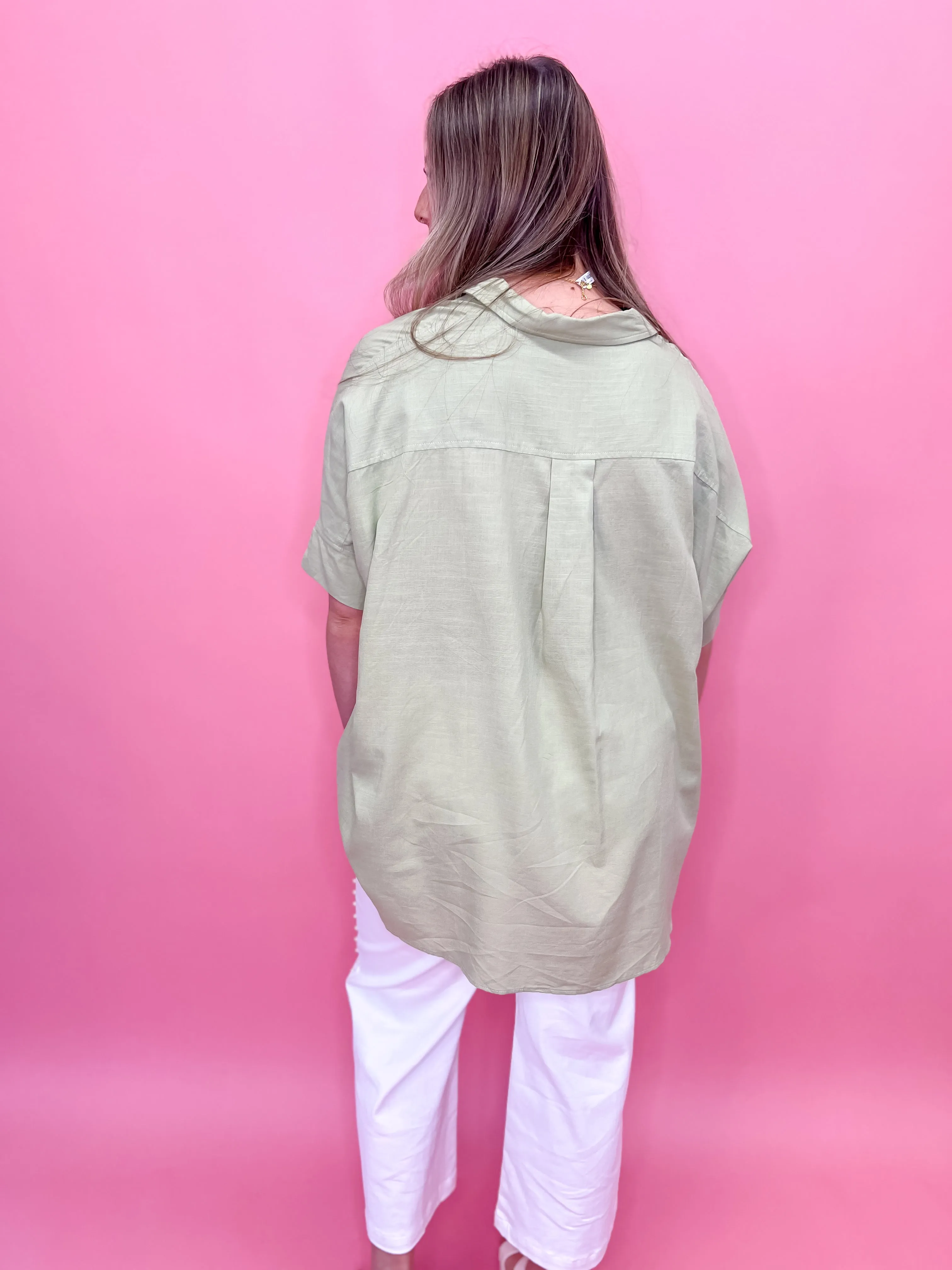 Tailored Touch Blouse - Avocado