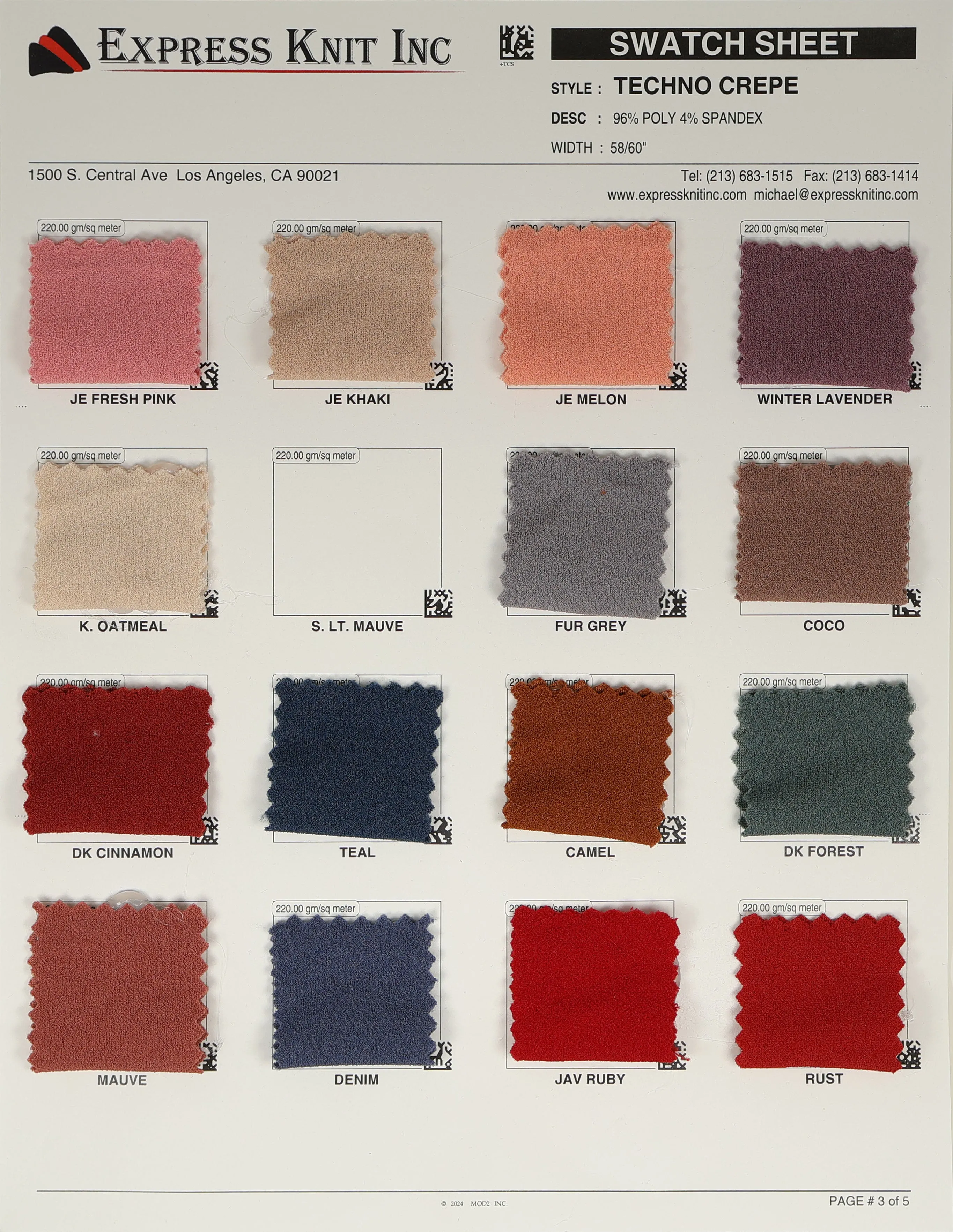 Techno Crepe Knit Solid Fabric