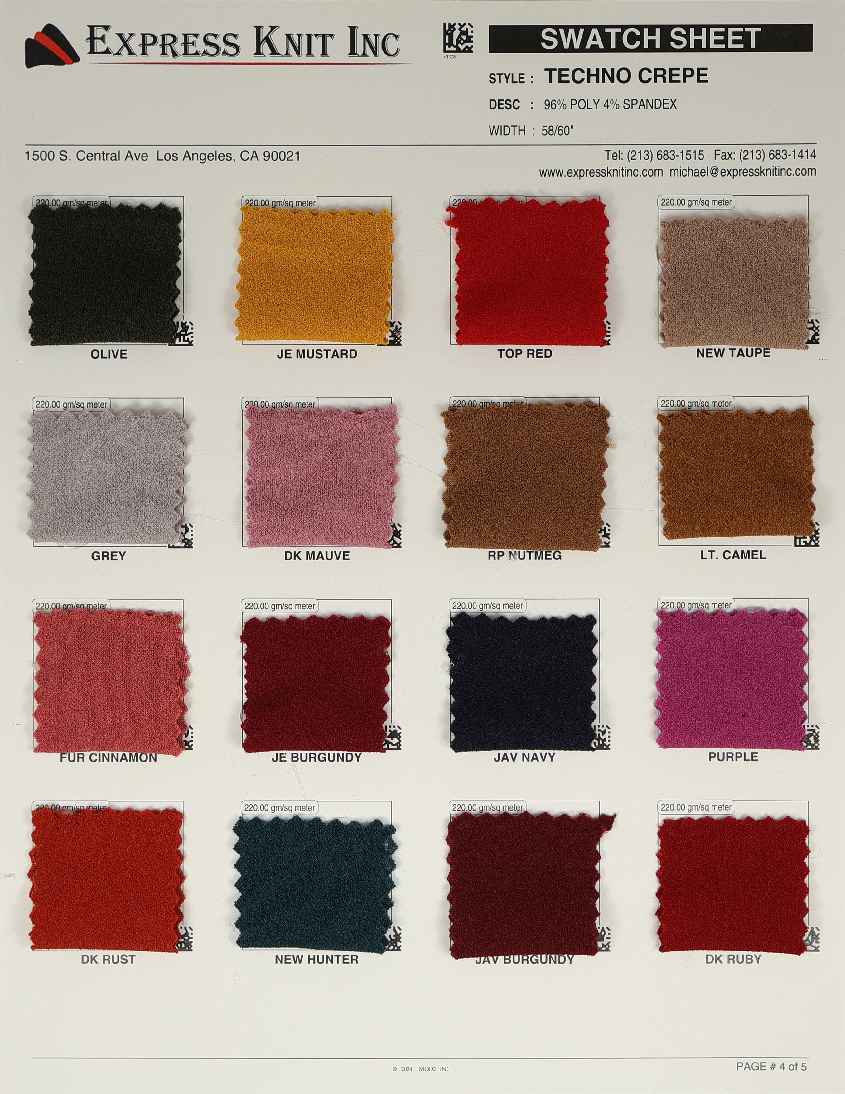 Techno Crepe Knit Solid Fabric